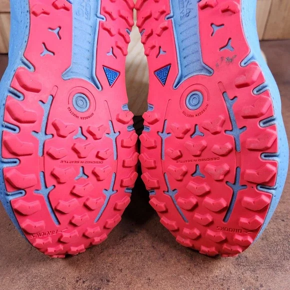Brooks Women's Blue White Coral Trail Running Shoes - Picture 7 of 13